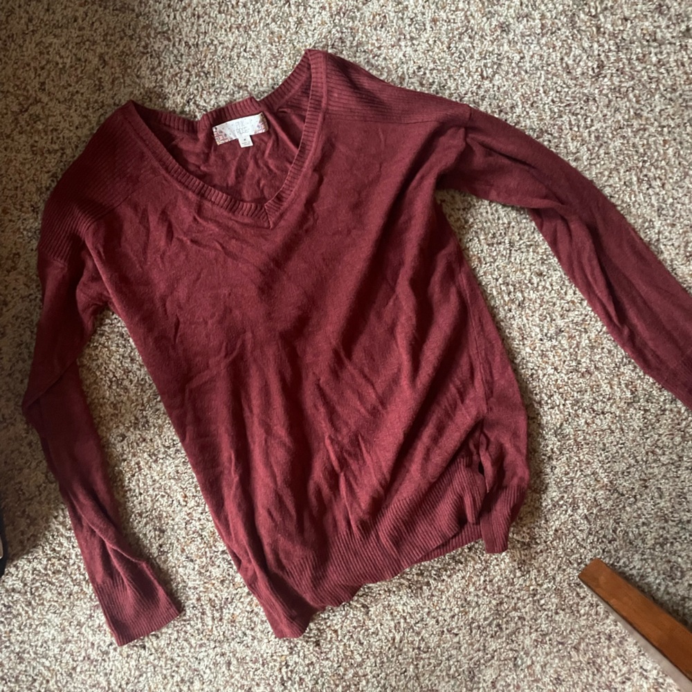 Burgundy Long Sleeve Sweater